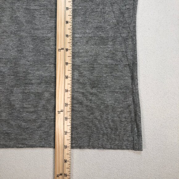 Theory Henley Shirt Men's M Gray Gaskell Heather Marl Short Sleeve Lightweight - Picture 8 of 9